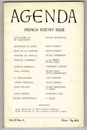 Bild des Verkufers fr Agenda - French Poetry Issue - Vol:15, No:4 zum Verkauf von The Bookshop at Beech Cottage