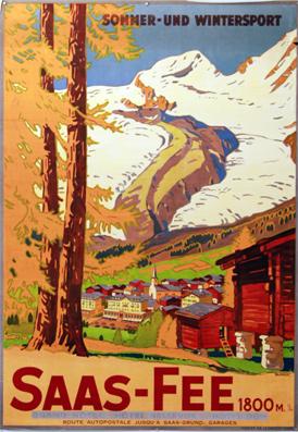 Plakat - Saas-Fee. Lithographie.