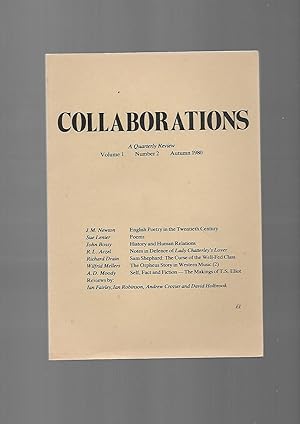 Immagine del venditore per Collaborations. Autumn 1980. A Quarterly Review. Volume 1. Number 2. University of York. Includes: "Sam Shepard: The Curse of the well-fed class" by Richard Drain venduto da SAVERY BOOKS