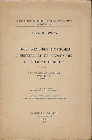 Imagen del vendedor de Trois mmoires posthumes d'histoire et de gographie de l'orient chrtien a la venta por Librairie Archaion