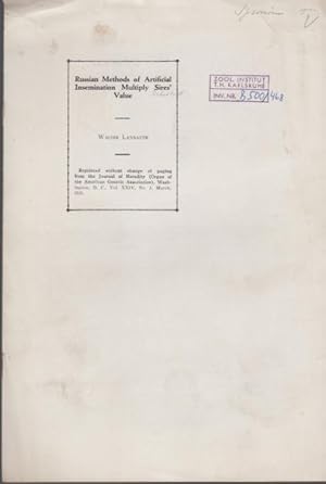 Immagine del venditore per Russian Methods of Artificial Insermination Multiply Sires`Value. venduto da Antiquariat am Flughafen