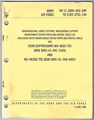 Seller image for TM 11-5895-382-24P: ECHO SUPPRESSORS X-9635/TSC AND MX-9635A - ORGANIZATIONAL, DIRECT SUPPORT AND GENERAL SUPPORT MAINTENANCE, REPAIR PARTS AND SPECIAL TOOLS LISTS (INCLUDING DEPOT MAINTENANCE REPAIR PARTS AND SPECIAL TOOLS) for sale by SUNSET BOOKS