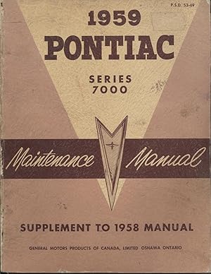 1959 Pontiac Series 7000 Maintenance Manual Supplement to 1958 Manual