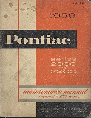 1956 Supplement to the 1955 Pontiac 2000 & 2200 Series Passenger Car Maintenance Manual