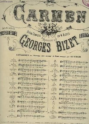 Seller image for CARMEN - N11 : CANTABILE POUR PIANO ET CHANT TENOR. for sale by Le-Livre