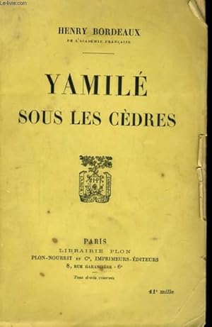 Image du vendeur pour YAMILE SOUS LES CEDRES mis en vente par Le-Livre