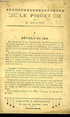 Bild des Verkufers fr LE PIQUET zum Verkauf von Le-Livre