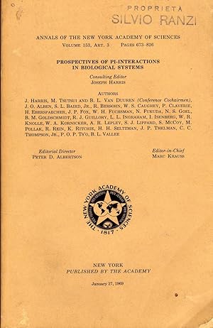 Perspectives of PI-interactions in biological systems. In 8vo, offp., pp. 154 with figs. Annals o...