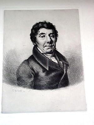 Bild des Verkufers fr Gravure sur cuivre sur vlin de Rives par Georges Gorvel reprsentant Louis de BONALD zum Verkauf von JOIE DE LIRE