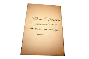 Document manuscrit de 43 pages intitulé ROLE DE LA FORTIFICATION PERMANENTE DANS LA GUERRE DE MON...