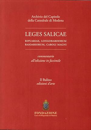 Immagine del venditore per Leges Salicae. Commentario all'Edizione in Facsimile venduto da Libro Co. Italia Srl