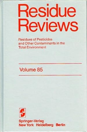 Immagine del venditore per Residue Reviews (Volume 85, 1983) Residues of Pesticides and Other Contaminants in the Total Environment venduto da Round Table Books, LLC