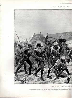 Imagen del vendedor de ENGRAVING: "Campaign in Waziristan: The Fight at Wano" .double Page engraving from The Illustrated London News, February 2, 1895 a la venta por Dorley House Books, Inc.