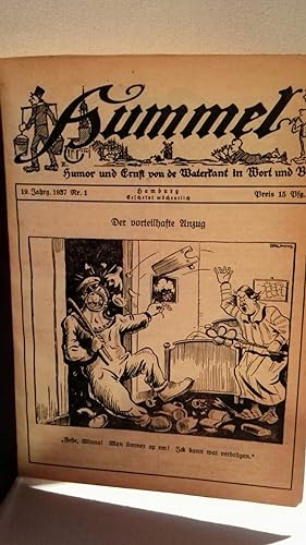Hummel Humor und Ernst von der Waterkant in Wort und Bild 19. Jahrgang 1937 Nr. 1 bis Nr. 52
