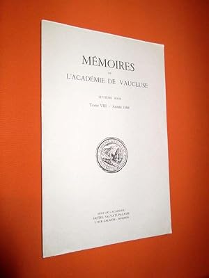 Seller image for Mmoires de l'Acadmie de Vaucluse (Tome VIII - Anne 1988). for sale by Dj Jadis