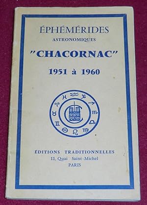 Bild des Verkufers fr EPHEMERIDES ASTRONOMIQUES "CHACORNAC" 1951  1960 zum Verkauf von LE BOUQUINISTE