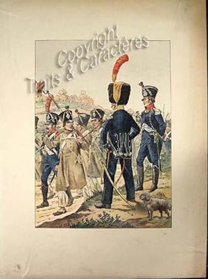 Officiers de voltigeurs et de chasseurs d'infanterie légère (aquarelle).