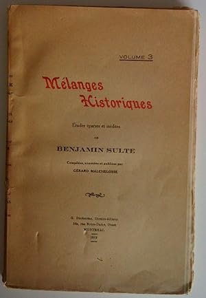 Seller image for Mlanges historiques. tudes parses et indites. Volume 3 for sale by Claudine Bouvier
