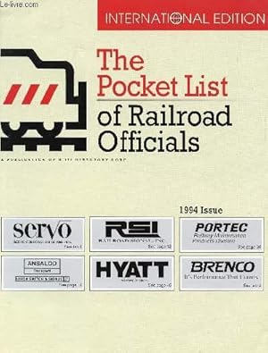 Seller image for THE POCKET LIST OF RAILROAD OFFICIALS, INTERNATIONAL EDITION, 1994 for sale by Le-Livre