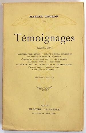 Témoignages, deuxième série : Plaidoyer pour Renan - Octave Mirbeau chauffeur - Les Assises de Ré...