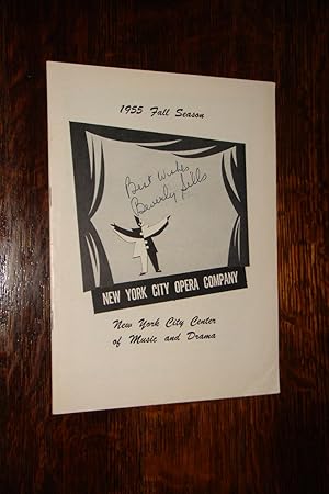 New York City Opera Company Playbill SIGNED 1955 Beverly Sills debut