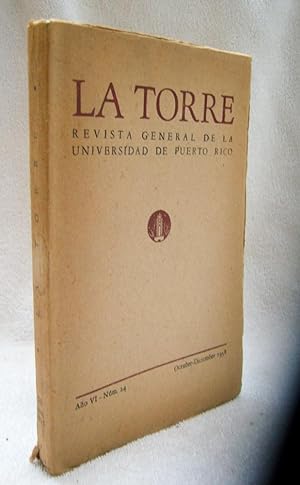 Immagine del venditore per LA TORRE. Revista general de la Universidad de Puerto Rico. Ao VI nm 24 Octubre - Diembre 1958 venduto da La Social. Galera y Libros
