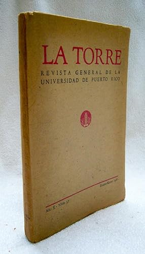 Imagen del vendedor de LA TORRE. Revista general de la Universidad de Puerto Rico. Ao X nm 37 Enero - Marzo 1962 a la venta por La Social. Galera y Libros