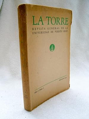 Seller image for LA TORRE. Revista general de la Universidad de Puerto Rico. Ao II nm 6 Abril - junio 1954 for sale by La Social. Galera y Libros