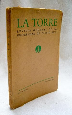 Seller image for LA TORRE. Revista general de la Universidad de Puerto Rico. Ao II nm 5 Enero - marzo 1954 for sale by La Social. Galera y Libros