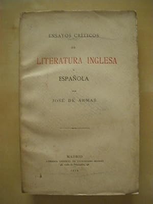 Bild des Verkufers fr ENSAYOS CRTICOS DE LITERATURA INGLESA Y ESPAOLA zum Verkauf von LIBRERIA TORMOS