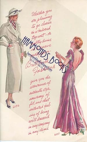 Bild des Verkufers fr Advertisement: Butterick Fashions (Patterns) Womens Fashions - "Whether You Are Planning to Go Classic." zum Verkauf von Hammonds Antiques & Books