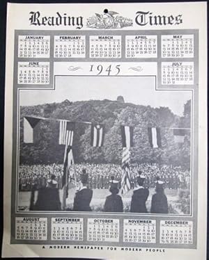 Reading Times Newspaper 1945 Wall Calendar