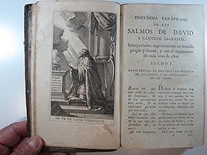 Seller image for LOS SALMOS DE DAVID Y CANTICOS SAGRADOS INTERPRETADOS EN UNA BREVISIMA PARAFRASIS EN SENTIDO PROPIO Y LITERAL for sale by Costa LLibreter