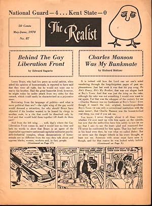 Bild des Verkufers fr The Realist No. 87, May-June, 1970: Behind the Gay Liberation Front and Charles Manson Was My Bunkmate zum Verkauf von Kenneth Mallory Bookseller ABAA