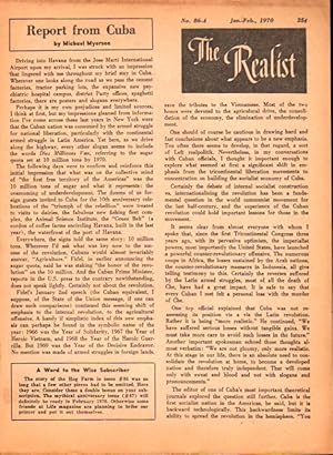 Bild des Verkufers fr The Realist No. 86-A, January-February, 1970: Report From Cuba by Michael Myerson zum Verkauf von Kenneth Mallory Bookseller ABAA