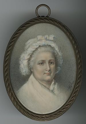 Lovely early-19th Century Hand-Painted Miniature of Martha Washington on Ivory