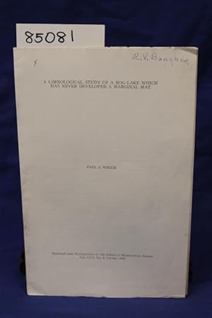 Immagine del venditore per A LAMNOLOGICAL STUDY OF A BOG LAKE WHICH HAS NEVER DEVELOPED A MARGINAL MAT venduto da Princeton Antiques Bookshop