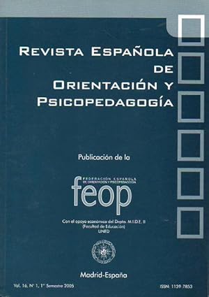 Seller image for REVISTA ESPAOLA DE ORIENTACIN Y PSICOPEDAGOGA. Vol. 16. N 1. for sale by angeles sancha libros