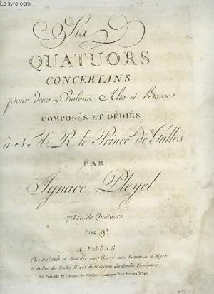 Bild des Verkufers fr SIX GRANDS QUATUORS - POUR VIOLA. zum Verkauf von Le-Livre