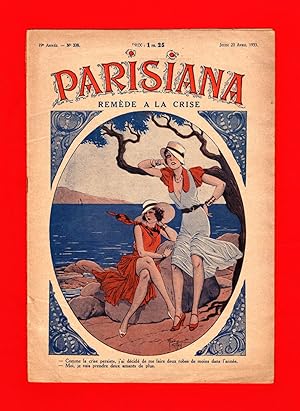 Seller image for Parisiana - Jeudi 20 Avril 1933. Art Deco/Nouveau, Pin-up; cover art by Rene Giffey for sale by Singularity Rare & Fine