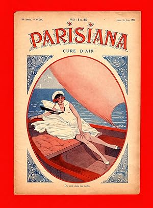 Seller image for Parisiana - Jeudi 16 Juin 1932. Art Deco/Nouveau, pin-up, light erotica; cover art by Rene Giffey; rear cover art by G. Conrad for sale by Singularity Rare & Fine
