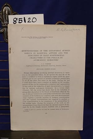 Image du vendeur pour MORPHOGENESIS OF THE GONOPADIAL SUSPENSORIUM IN GAMBUSIA AFFINIS AND THE INDUCTION OF MALE SUSPENSORIAL CHARACTERS IN THE FEMALE mis en vente par Princeton Antiques Bookshop