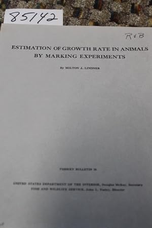 Image du vendeur pour ESTIMATION OF GROWTH RATE IN ANIMALS mis en vente par Princeton Antiques Bookshop