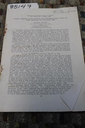 Image du vendeur pour FAIRY SHRIMP POPULATIONS OF NORTHEASTERN OHIO IN THE SEASONS OF 1945 AND 1946 mis en vente par Princeton Antiques Bookshop