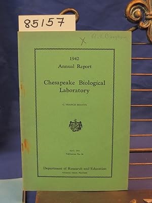 Image du vendeur pour CHESAPEAKE BIOLOGICAL LABORATORY 1942 ANNUAL REPORT mis en vente par Princeton Antiques Bookshop