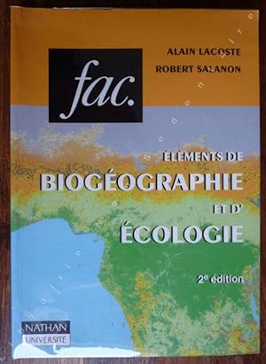 Immagine del venditore per Elments de Biogographie et d'cologie ( 2e Edition). venduto da ARTLINK