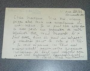 Lettre autographe signée, datée de dimanche soir