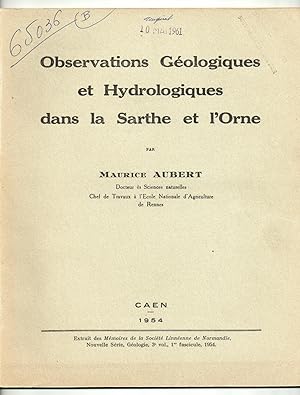 Observations Géologiques et Hydrologiques dans la Sarthe et l'Orne