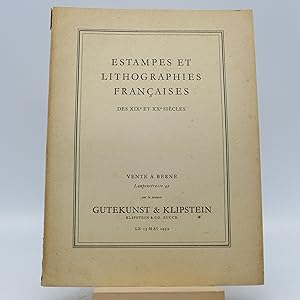 Estampes et Lithographies Francaises des XIXe et XXe Siecles (Catalogue de Vente 68)