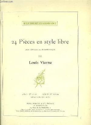 Bild des Verkufers fr 24 PIECES EN STYLE LIBRE POUR ORGUE OU HARMONIUM zum Verkauf von Le-Livre